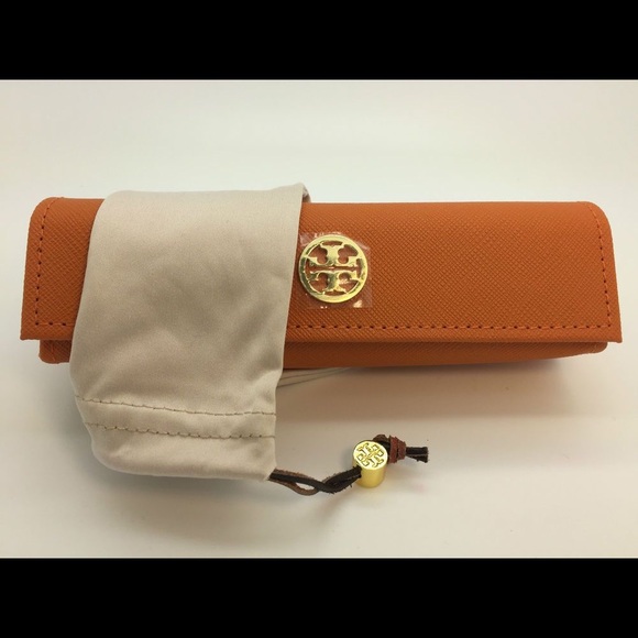 Tory Burch sunglass case and pouch mini orange gold tie pouch cute luxury sun - Picture 5 of 6